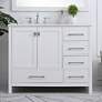 1_42 in. White Single Sink Bathroom Vanity, Calacatta White Quartz Top