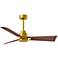 42" Alessandra Brushed Brass and Walnut Ceiling Fan