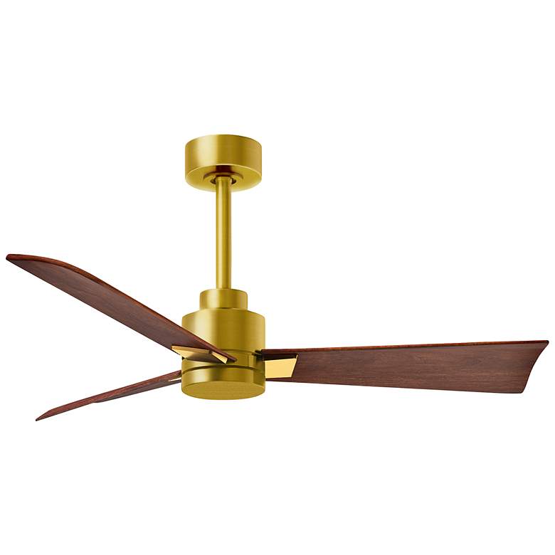 Image 1 42" Alessandra Brushed Brass and Walnut Ceiling Fan