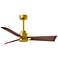 42" Alessandra Brushed Brass and Walnut Ceiling Fan