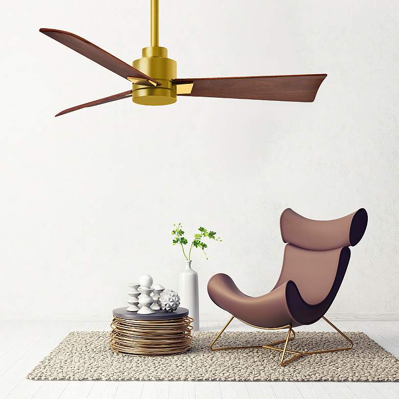 Image 5 42" Alessandra Brushed Brass and Walnut Ceiling Fan more views