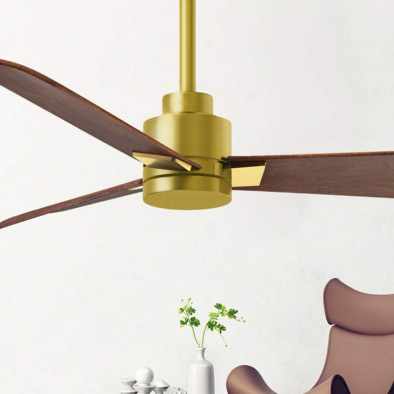 Image 6 42" Alessandra Brushed Brass and Walnut Ceiling Fan more views