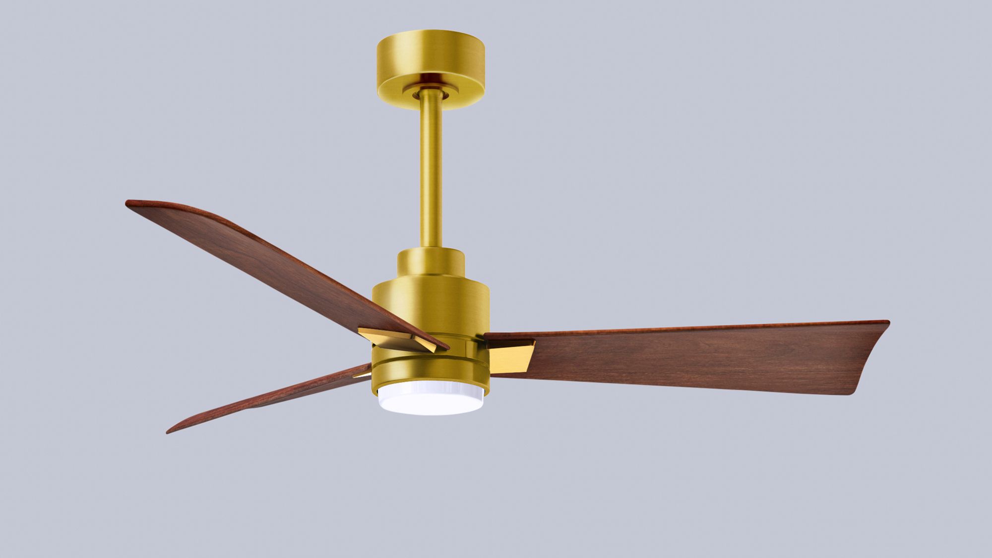 42" Alessandra Brushed Brass and Walnut LED Ceiling Fan
