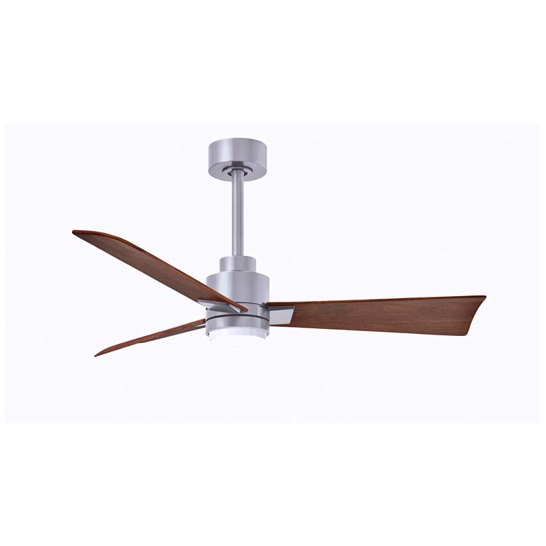 Image 1 42" Alessandra Brushed Nickel and Walnut LED Ceiling Fan