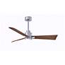 42" Alessandra Brushed Nickel and Walnut LED Ceiling Fan