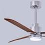 42" Alessandra Brushed Nickel and Walnut LED Ceiling Fan