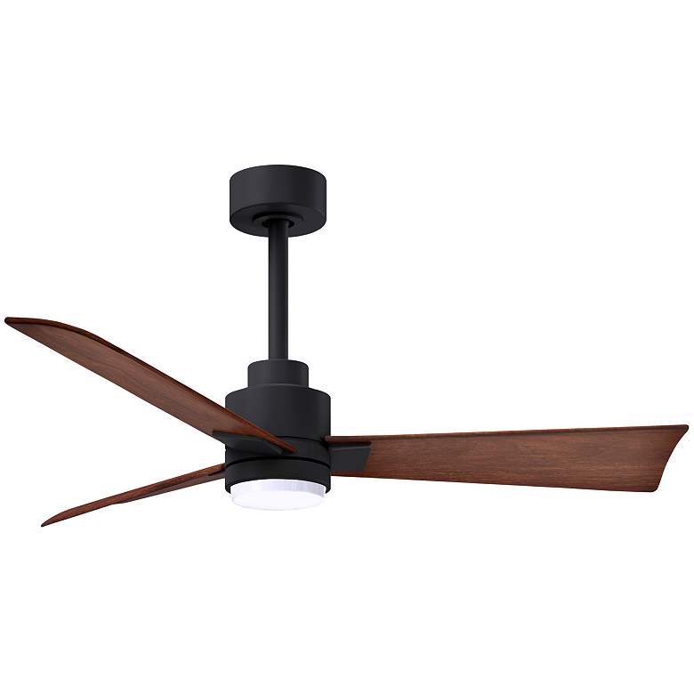 Image 1 42 inch Alessandra Matte Black and Walnut LED Ceiling Fan