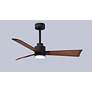 7_42" Alessandra Matte Black and Walnut LED Ceiling Fan more views