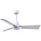 42" Alessandra Matte White and Brushed Nickel Ceiling Fan
