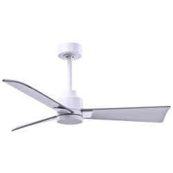 42&quot; Alessandra Matte White and Brushed Nickel Ceiling Fan