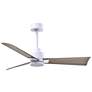 42" Alessandra Matte White and Gray Ash Ceiling Fan