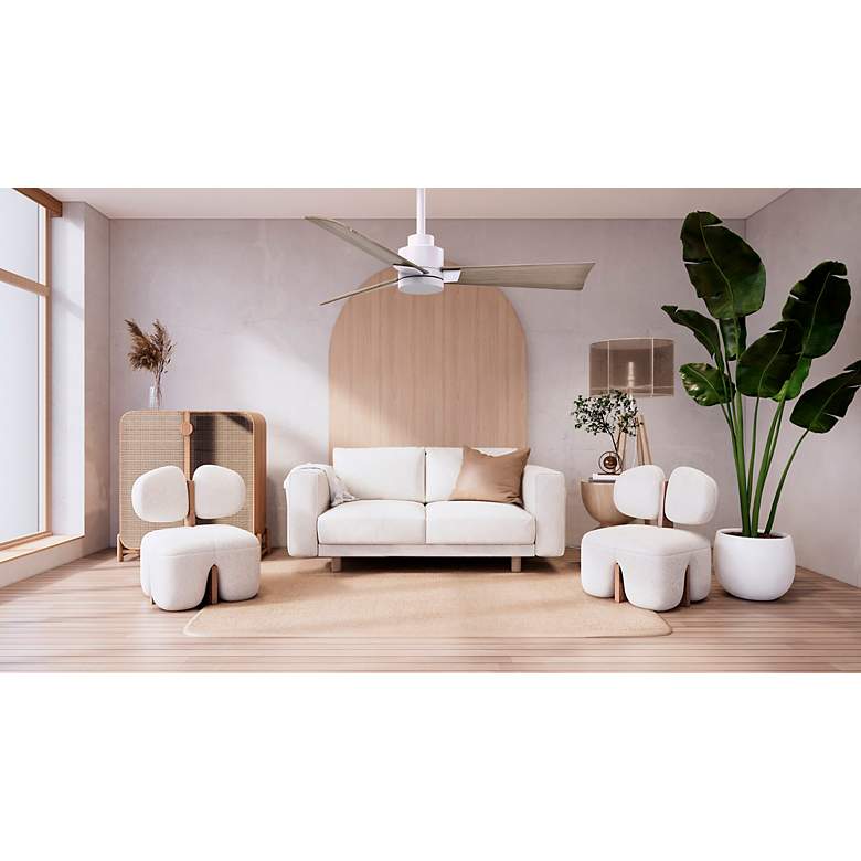 Image 6 42" Alessandra Matte White and Gray Ash Ceiling Fan more views