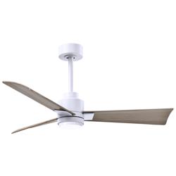 42&quot; Alessandra Matte White and Gray Ash LED Ceiling Fan