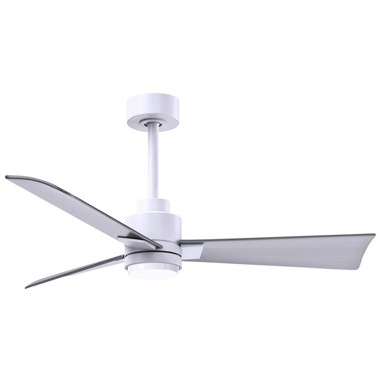 Image 1 42 inch Alessandra Matte White and Nickel LED Ceiling Fan