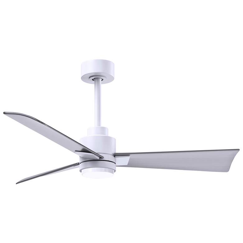 Image 1 42" Alessandra Matte White and Nickel LED Ceiling Fan
