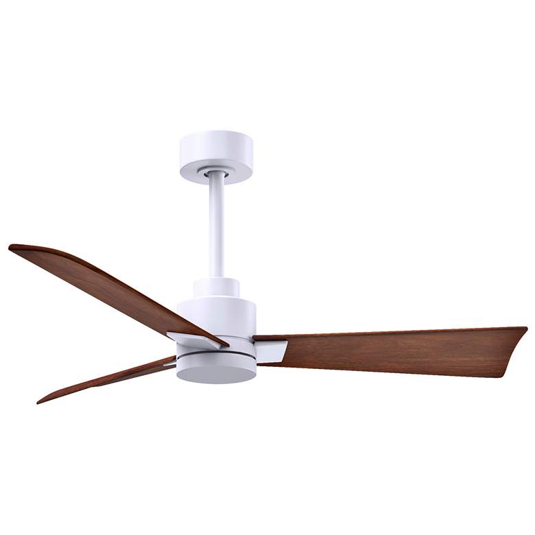 Image 1 42" Alessandra Matte White and Walnut Ceiling Fan
