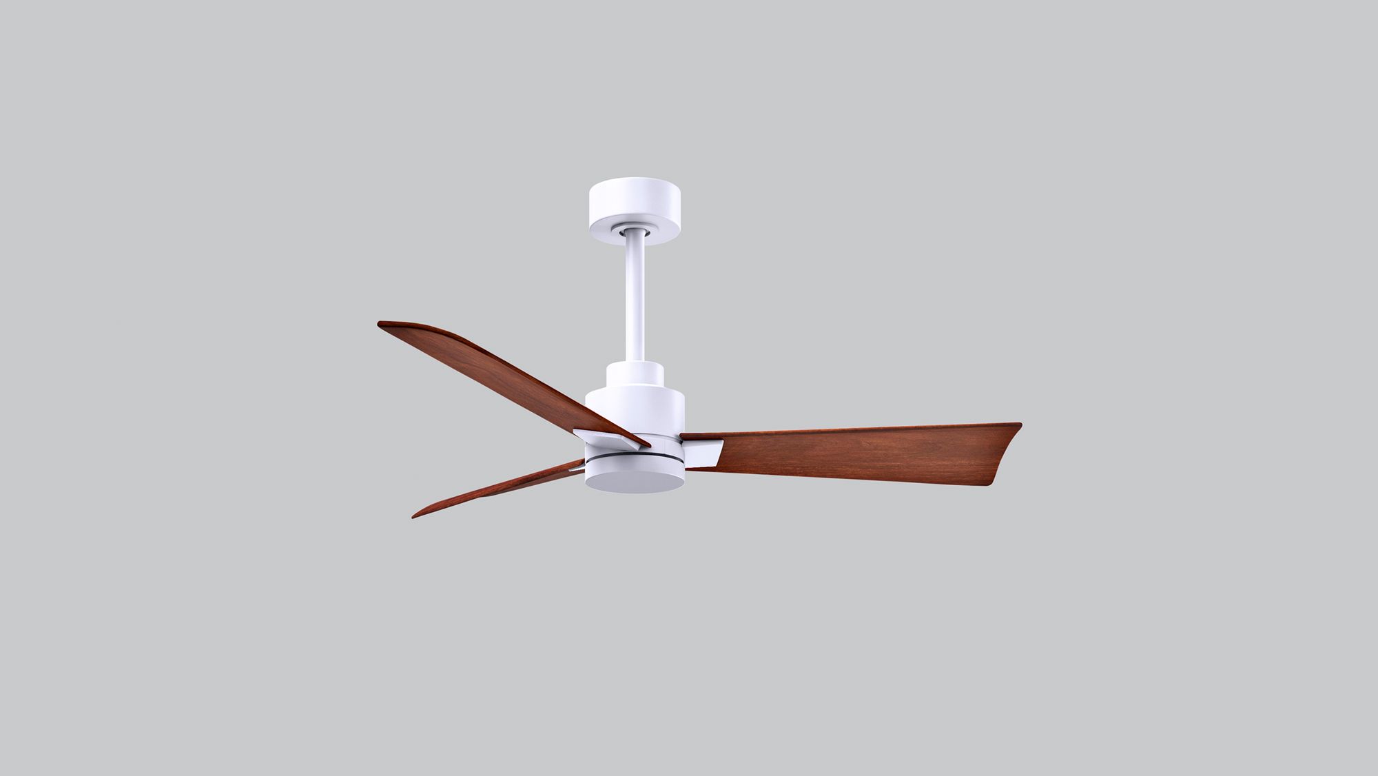 42" Alessandra Matte White and Walnut Ceiling Fan