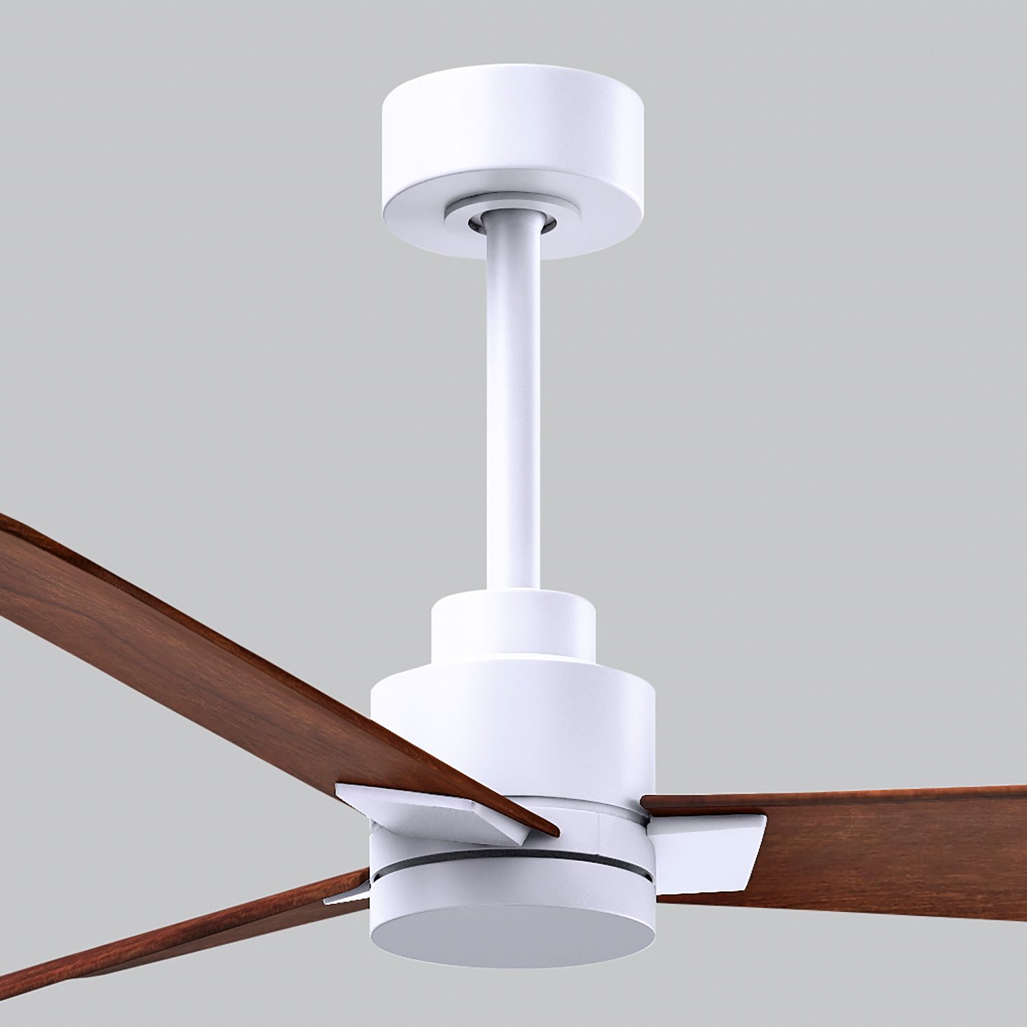 42" Alessandra Matte White and Walnut Ceiling Fan