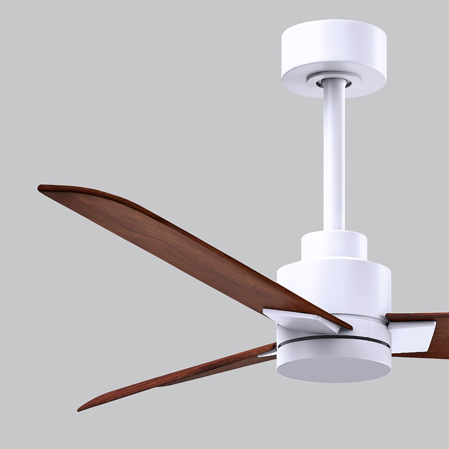 42" Alessandra Matte White and Walnut Ceiling Fan