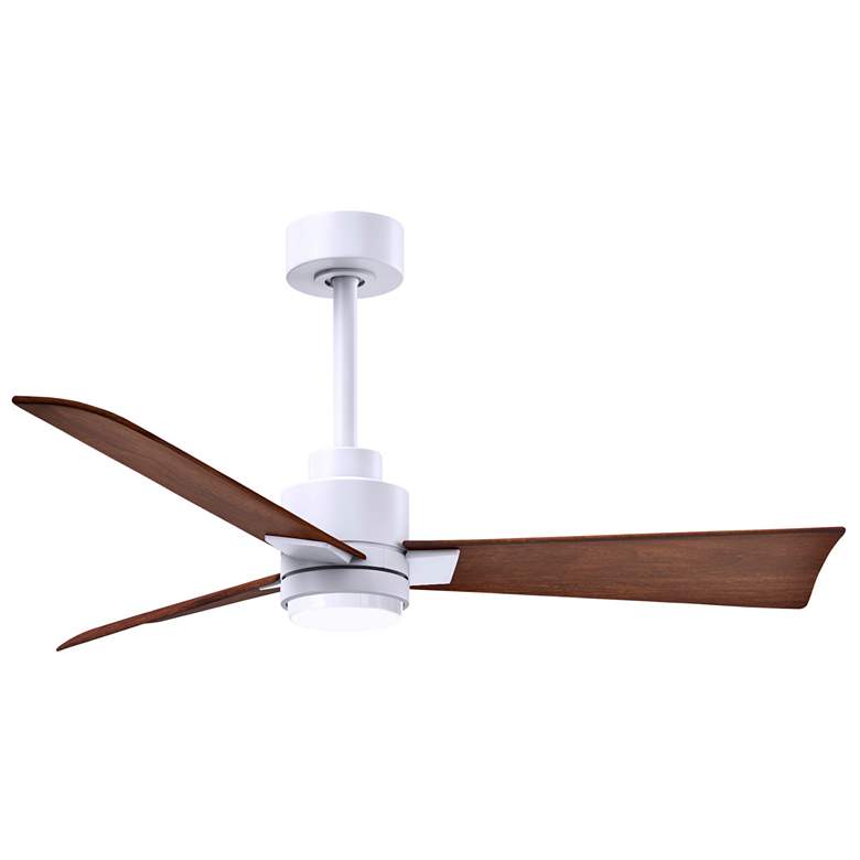 Image 1 42 inch Alessandra Matte White and Walnut LED Ceiling Fan