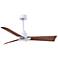 42" Alessandra Matte White and Walnut LED Ceiling Fan