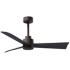 42" Alessandra Textured Bronze and Matte Black Ceiling Fan
