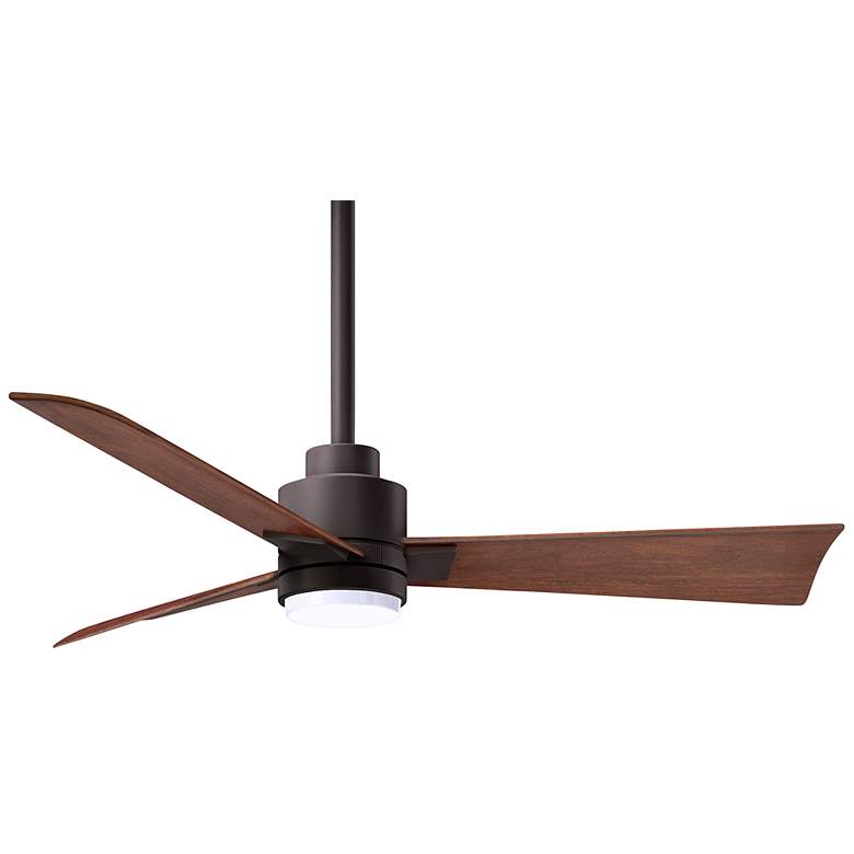 Image 2 42" Alessandra Textured Bronze and Walnut LED Ceiling Fan