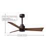 42" Alessandra Textured Bronze and Walnut LED Ceiling Fan