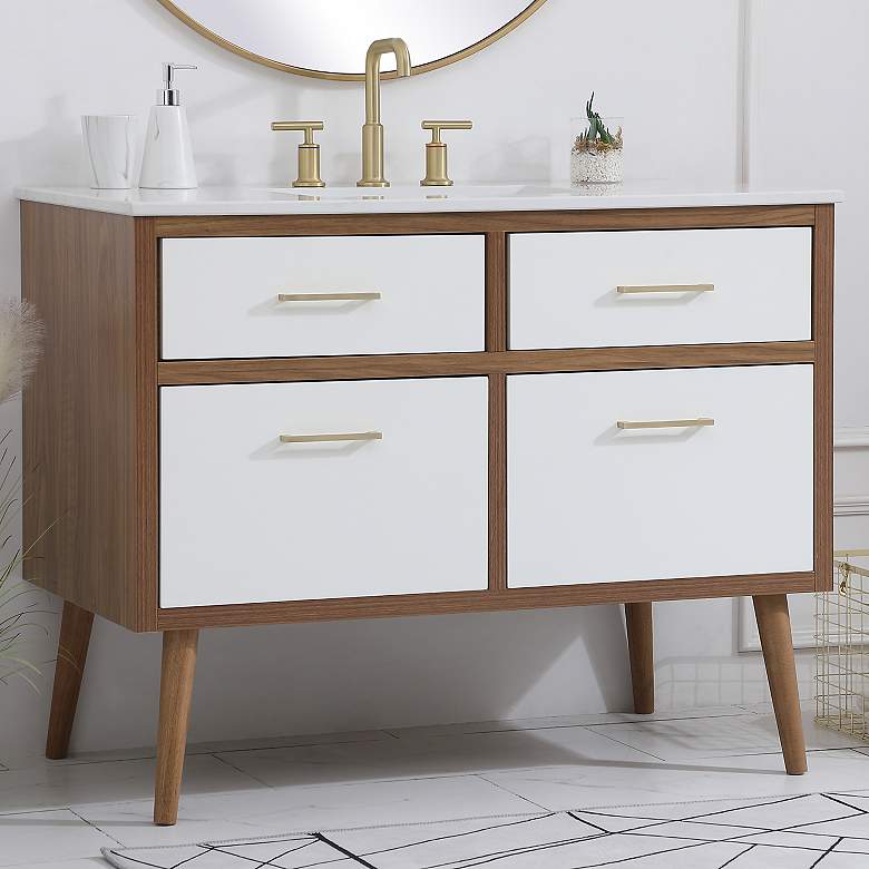 Image 1 42 Inch Bathroom Vanity In White
