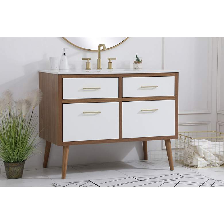 Image 3 42 Inch Bathroom Vanity In White more views