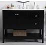 1_42-Inch Black Single Sink Bathroom Vanity With White Calacatta Quartz Top