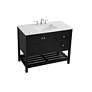 4_42-Inch Black Single Sink Bathroom Vanity With White Calacatta Quartz Top more views