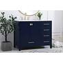 Thumbnail3 of 42 inch Blue Single Sink Bathroom Vanity, Calacatta White Quartz Top more views