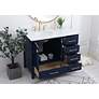 Thumbnail4 of 42 inch Blue Single Sink Bathroom Vanity, Calacatta White Quartz Top more views