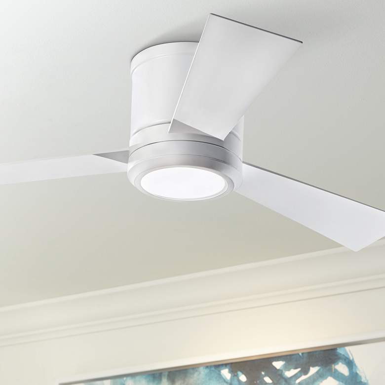 Image 1 42 inch Clarity II Matte White LED Modern Hugger Ceiling Fan with Remote