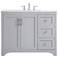 42-Inch Grey Single Sink Bathroom Vanity With White Calacatta Quartz Top