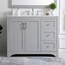 Thumbnail1 of 42-Inch Grey Single Sink Bathroom Vanity With White Calacatta Quartz Top
