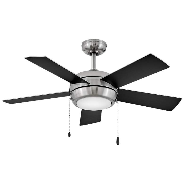 Image 1 42 inch Hinkley Croft Black and Silver LED 5-Blade Pull Chain Ceiling Fan