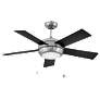 42" Hinkley Croft Black and Silver LED 5-Blade Pull Chain Ceiling Fan