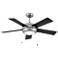 42" Hinkley Croft Black and Silver LED 5-Blade Pull Chain Ceiling Fan