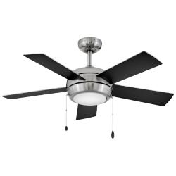 42&quot; Hinkley Croft Black and Silver LED 5-Blade Pull Chain Ceiling Fan