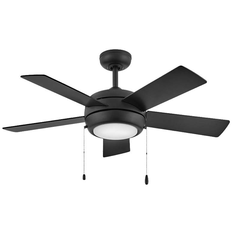 Image 1 42 inch Hinkley Croft Black Finish LED 5-Blade Pull Chain Ceiling Fan