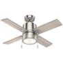 42" Hunter Beck Brushed Nickel Ceiling Fan with Oak Blades