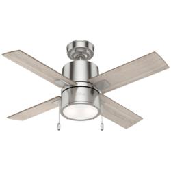 42" Hunter Beck Brushed Nickel Ceiling Fan with Oak Blades