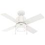 42" Hunter Beck Fresh White Finish LED Ceiling Fan with Pull Chain