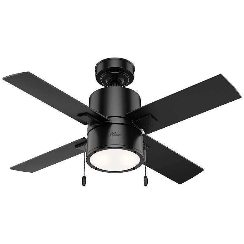 Image 1 42 inch Hunter Beck Matte Black LED Ceiling Fan with Pull Chain