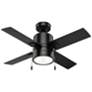 42" Hunter Beck Matte Black LED Ceiling Fan with Pull Chain