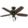 42" Hunter Builder LED New Bronze Ceiling Fan with Pull Chain