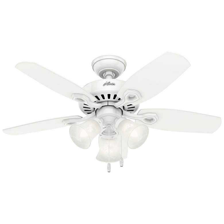 Image 1 42 inch Hunter Builder LED Snow White Ceiling Fan with Pull Chain