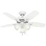 42" Hunter Builder LED Snow White Ceiling Fan with Pull Chain